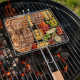 Set de 2 Double Grilles Barbecue Acier Chromé Carré 25x25 cm – Accessoires de Cuisson pour Grill, Viande et Légumes