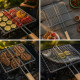 Set de 2 Double Grilles Barbecue Acier Chromé Carré 25x25 cm – Accessoires de Cuisson pour Grill, Viande et Légumes