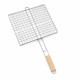 Set de 2 Double Grilles Barbecue Acier Chromé Carré 25x25 cm – Accessoires de Cuisson pour Grill, Viande et Légumes