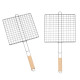 Set de 2 Double Grilles Barbecue Acier Chromé Carré 25x25 cm – Accessoires de Cuisson pour Grill, Viande et Légumes