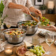 Set de 2 Saladiers Inox 24 cm 2,5 L avec Base Antidérapante – Bols de Cuisine Empilables en Acier Inoxydable pour Mélange