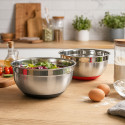 Set de 2 Saladiers Inox 24 cm 2,5 L avec Base Antidérapante – Bols de Cuisine Empilables en Acier Inoxydable pour Mélange