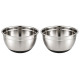 Set de 2 Saladiers Inox 24 cm 2,5 L avec Base Antidérapante – Bols de Cuisine Empilables en Acier Inoxydable pour Mélange