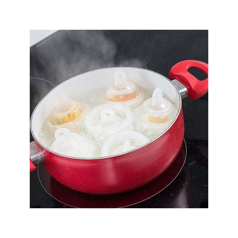 Eggboil: Cuiseur à œufs antiadhésif en Silicone: Ensemble de 6