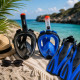 SNORKMASK_SM Masque de plongée full face adulte S-M anti-buée, vision panoramique, noir ou bleu
