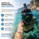 SNORKMASK_LXL - Masque de plongée full face adulte L-XL anti-buée, vision panoramique, noir ou bleu