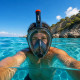 SNORKMASK_LXL - Masque de plongée full face adulte L-XL anti-buée, vision panoramique, noir ou bleu