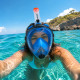 SNORKMASK_LXL - Masque de plongée full face adulte L-XL anti-buée, vision panoramique, noir ou bleu