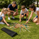 MIKADOXXL - Mikado Géant XXL 80 cm en Bois – Jeu d’Adresse Extérieur avec Filet