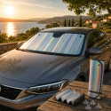 Pare Soleil Frontal Voiture 145 x 60 cm Pliable avec Ventouses – Protection UV et Chaleur pour Pare Brise