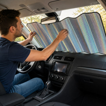 Pare Soleil Frontal Voiture cm Pliable avec Ventouses &ndash; Protection UV et Chaleur pour Pare Brise, Tableau de Bord et Si&egrave;ges