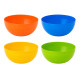 Set de 4 Bols Plastiques Colorés 15 cm pour Apéro et Barbecue – Bols Réutilisables Légers pour Snacks, Sauce, Pique Nique