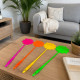 Set de 4 Tapettes à Mouches Colorées en Forme de Fleur 50 cm – Tapettes à Long Manche, Couleur Aléatoire