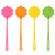 Set de 4 Tapettes à Mouches Colorées en Forme de Fleur 50 cm – Tapettes à Long Manche, Couleur Aléatoire