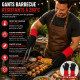 Set de 2 Gants Barbecue Résistants à la Chaleur 280° Coton et Silicone Antidérapant – Gants Cuisine pour Grill, Four et Plancha