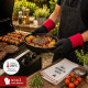 Set de 2 Gants Barbecue Résistants à la Chaleur 280° Coton et Silicone Antidérapant – Gants Cuisine pour Grill, Four et Plancha