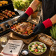 Set de 2 Gants Barbecue Résistants à la Chaleur 280° Coton et Silicone Antidérapant – Gants Cuisine pour Grill, Four et Plancha