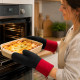 Set de 2 Gants Barbecue Résistants à la Chaleur 280° Coton et Silicone Antidérapant – Gants Cuisine pour Grill, Four et Plancha