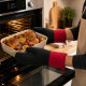 Set de 2 Gants Barbecue Résistants à la Chaleur 280° Coton et Silicone Antidérapant – Gants Cuisine pour Grill, Four et Plancha