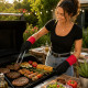 Set de 2 Gants Barbecue Résistants à la Chaleur 280° Coton et Silicone Antidérapant – Gants Cuisine pour Grill, Four et Plancha