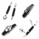 Couteau Pliable Multifonctions 9 cm 4 en 1 avec Fourchette Cuillère et Décapsuleur – Outil Compact pour Camping et Randonnée