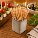 Set de 6 Pots de 150 Cure Dents en Bois pour Apéritif, Cuisine et Usage Quotidien
