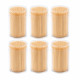 Set de 6 Pots de 150 Cure Dents en Bois pour Apéritif, Cuisine et Usage Quotidien