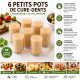 Set de 6 Pots de 150 Cure Dents en Bois pour Apéritif, Cuisine et Usage Quotidien