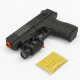 Pistolet à Billes 15 cm avec Laser Bleu – Réplique Ludique 0,13 Joule avec 18 Billes