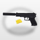 Pistolet à Billes 18 cm avec Silencieux et 18 Billes Incluses – 0,05 Joule