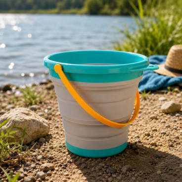 Seau Pliable Color&eacute; Multi Usages 17 cm Compact et Pratique &ndash; Seau Souple pour Camping, Jardin, Plage et Rangement