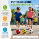 Set de 3 Mini Ballons de Foot Colorés 10 cm – Ballons Souples pour Enfants, Jeux Extérieur, Plage et Loisirs Sportifs - Couler a