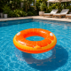 Bouée Ronde Orange 80 cm Gonflable pour Piscine et Plage – Matelas Flottant Fun pour Été, Vacances et Jeux d’Eau