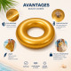 Bouée Ronde Dorée 80 cm Gonflable pour Piscine et Plage – Matelas Flottant Fun pour Été, Vacances et Jeux d’Eau