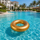 Bouée Ronde Dorée 80 cm Gonflable pour Piscine et Plage – Matelas Flottant Fun pour Été, Vacances et Jeux d’Eau