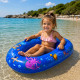 Bateau Gonflable Bleu 107 cm à Motifs pour Piscine et Plage – Jouet Flottant Enfant pour Jeux d’Eau et Loisirs d’Été