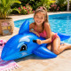 Dauphin Gonflable Bleu 130 cm avec Poignées pour Piscine et Plage – Matelas Flottant Fun pour Été, Vacances et Jeux d’Eau