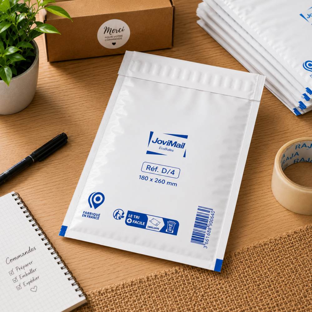 Lot de 100 Enveloppes à Bulles Blanches D/4 180 x 260 mm – Pochettes Matelassées d’Expédition pour Protection et Envoi de Colis