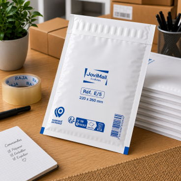 Lot de 100 Enveloppes &agrave; Bulles Blanches E/5 220 x 260 mm &ndash; Pochettes Matelass&eacute;es d&rsquo;Exp&eacute;dition pour Protection et Envoi de Colis