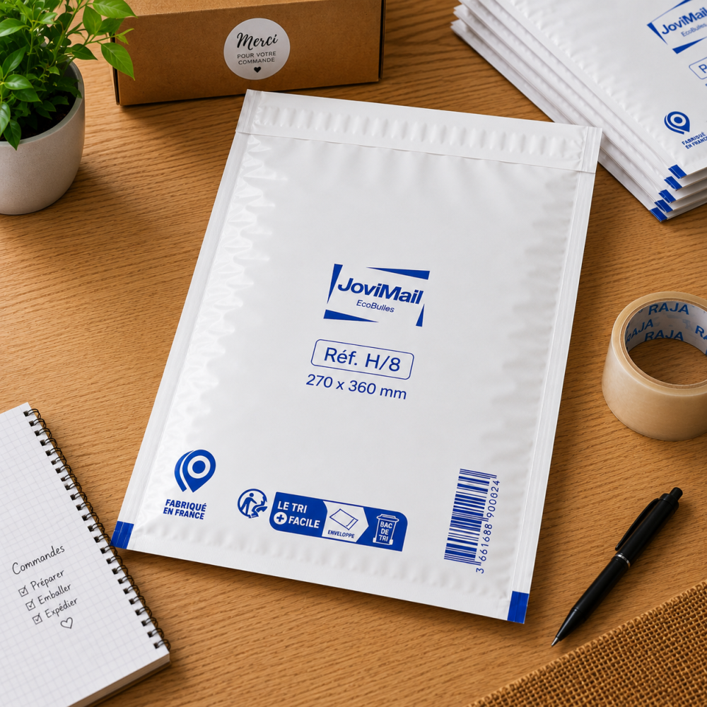 Lot de 100 Enveloppes à Bulles Blanches E/5 220 x 260 mm – Pochettes Matelassées d’Expédition pour Protection et Envoi de Colis