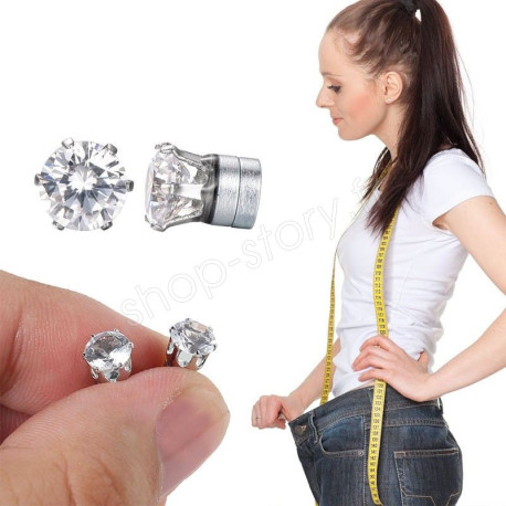 Boucles d'Oreilles Diamants / Aimants Minceurs - Perte de Poids Naturelle