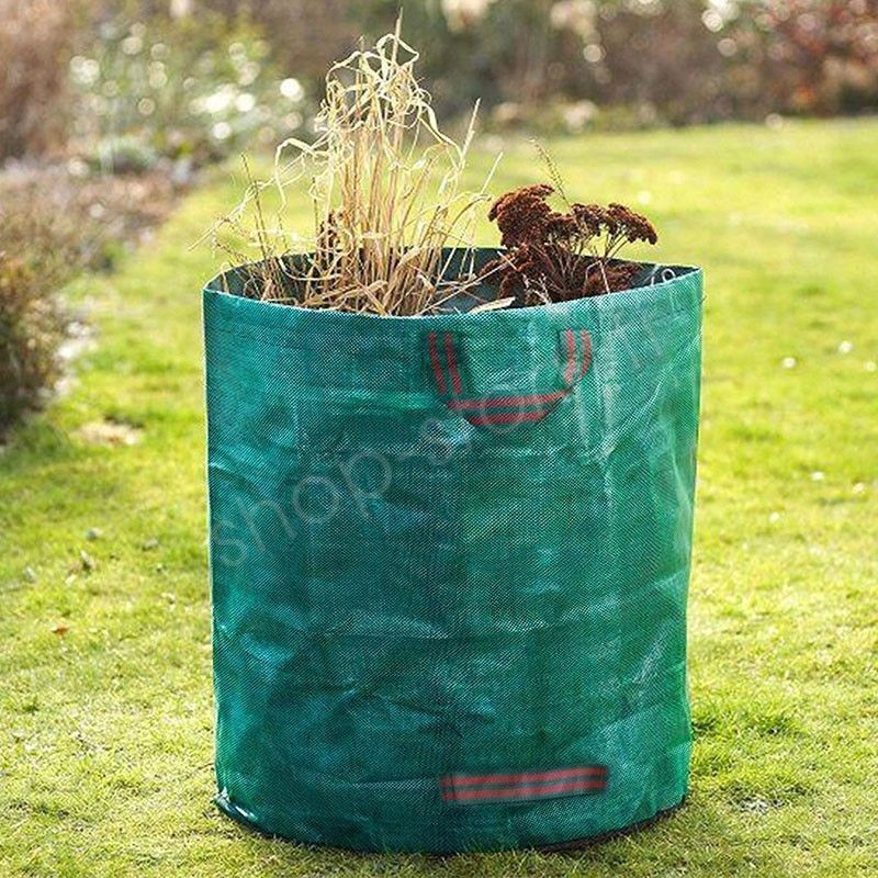 Taille : 120 l ALEOHALTER Sac à déchets de jardin réutilisable pliable avec couvercle pour pelouse Grande capacité 
