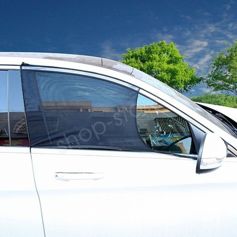 Pare-soleil en maille pour vitres latérales arrière de voiture, 2 pièces,  protection UV, améliore la confide Black