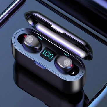Écouteurs Stéréo sans Fil Bluetooth V5.0 + Coffret de Charge 2000 mAh