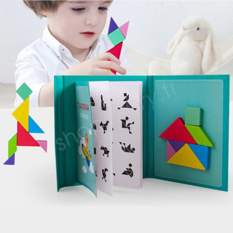 TANGRAM – Puzzle magnétique éducatif en bois