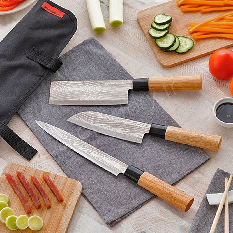 ShenMo Ensemble de 3 couteaux de cuisine en plastique, couteau de